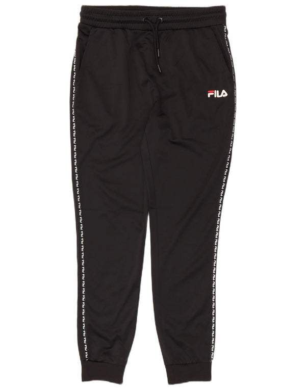 Calça de treino masculina Fila Graphic Joggers pequeno poliéster listrado preto