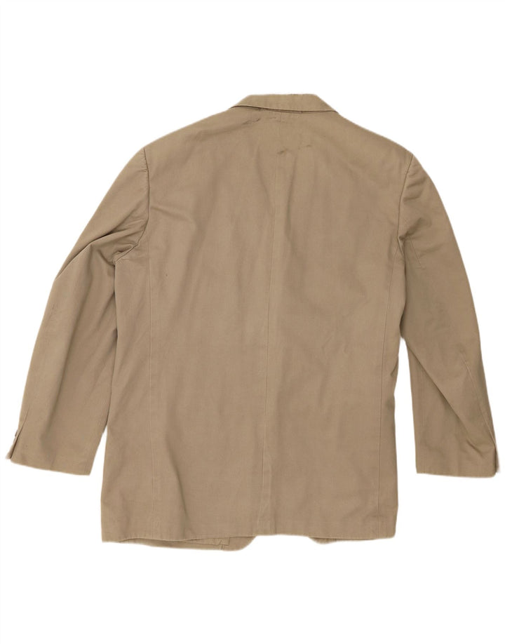 Jaqueta blazer masculina de 3 botões Marks & Spencer Reino Unido 44 XL algodão cáqui