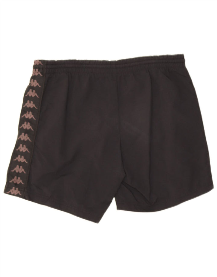 Shorts esportivos gráficos masculinos Kappa médio preto