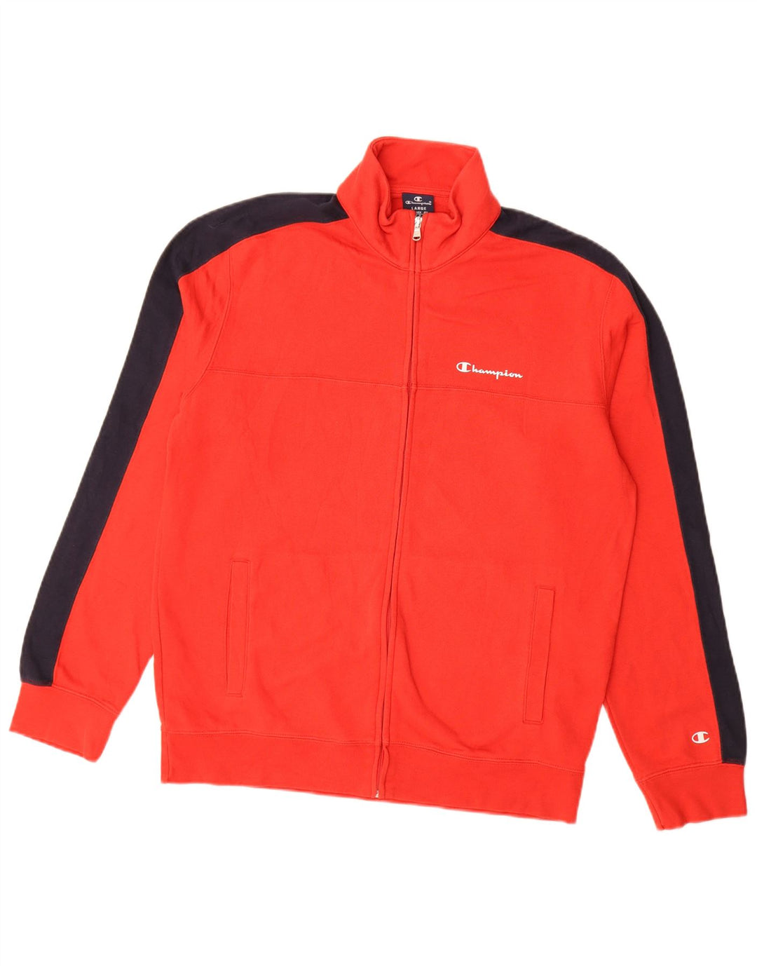 Jaqueta masculina de agasalho Champion grande poliéster colorblock vermelho