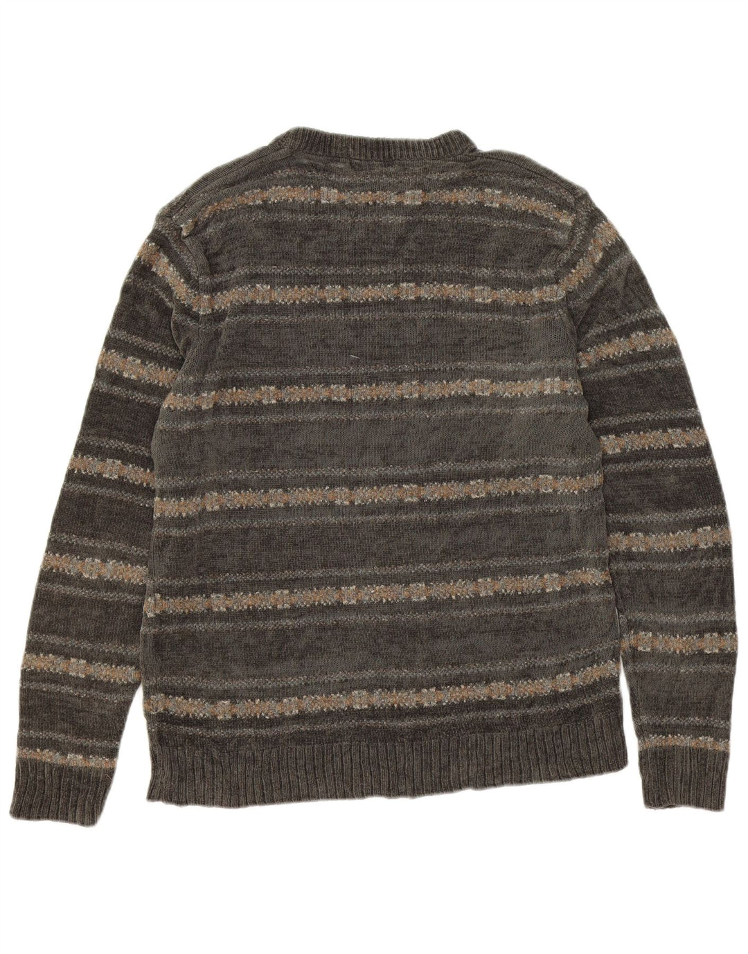 Suéter masculino Dockers com gola redonda cinza médio Fair Isle Acrílico