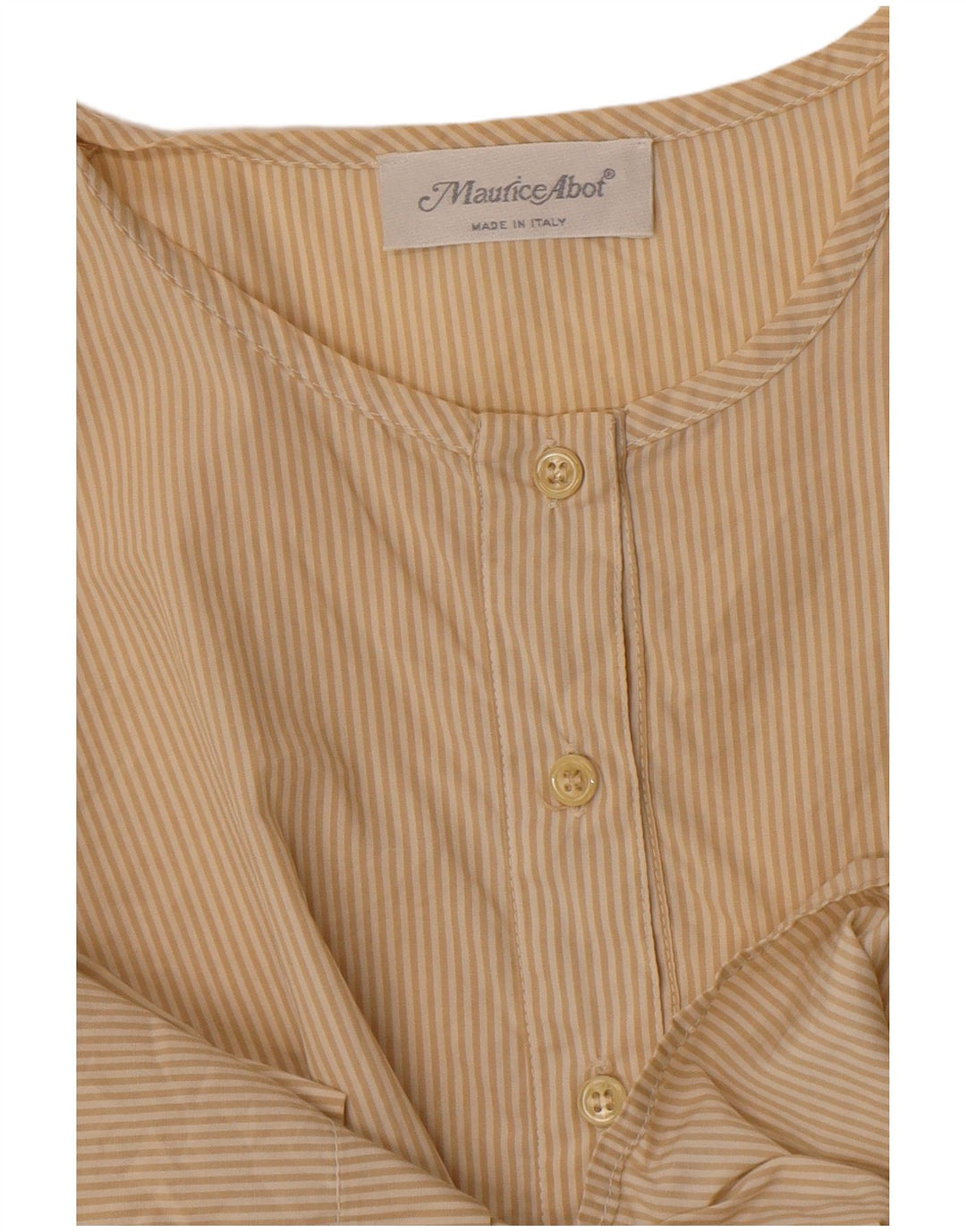 Maurice Abot blusa feminina de manga curta Reino Unido 14 risca de giz bege médio