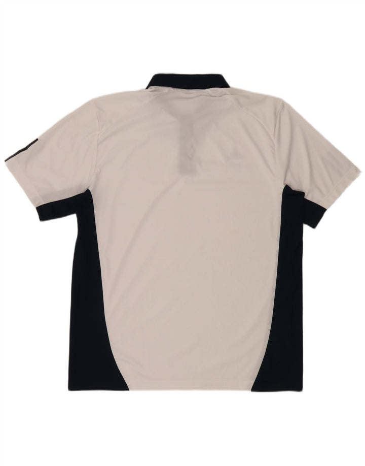 Adidas Mens Polo Shirt XL Branco Colorblock Poliéster