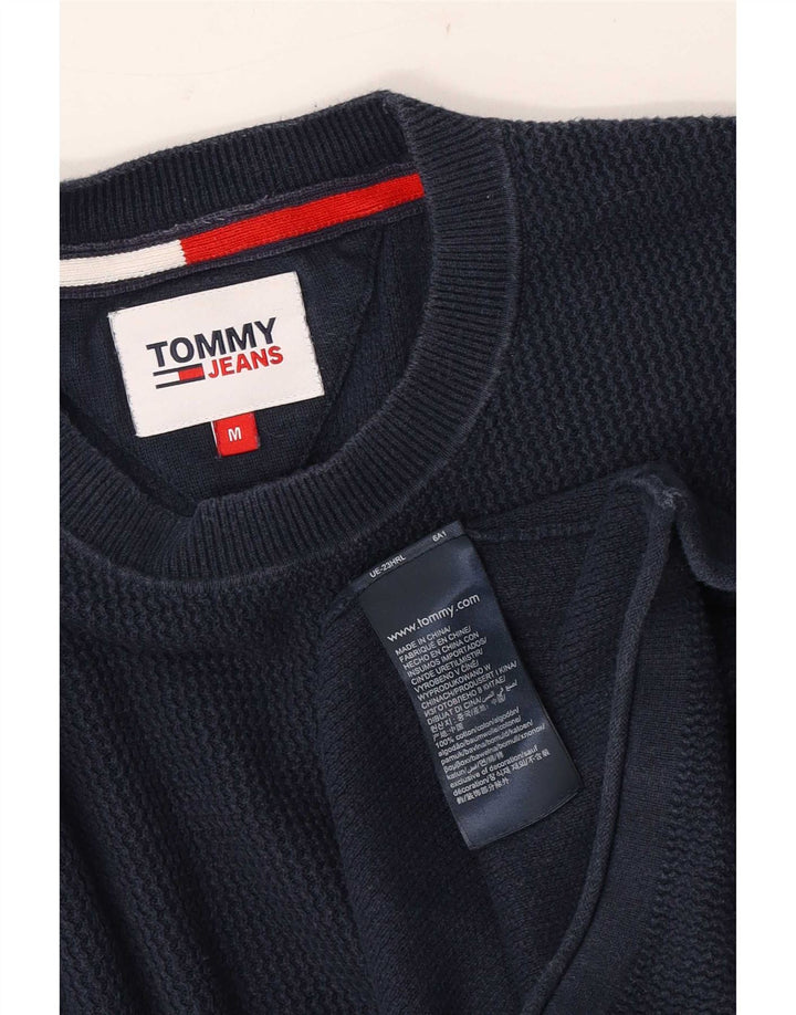Suéter masculino Tommy Hilfiger com gola redonda, algodão azul marinho médio