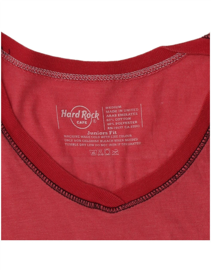 Camiseta feminina de manga curta com estampa Hard Rock Cafe UK 12 rosa médio