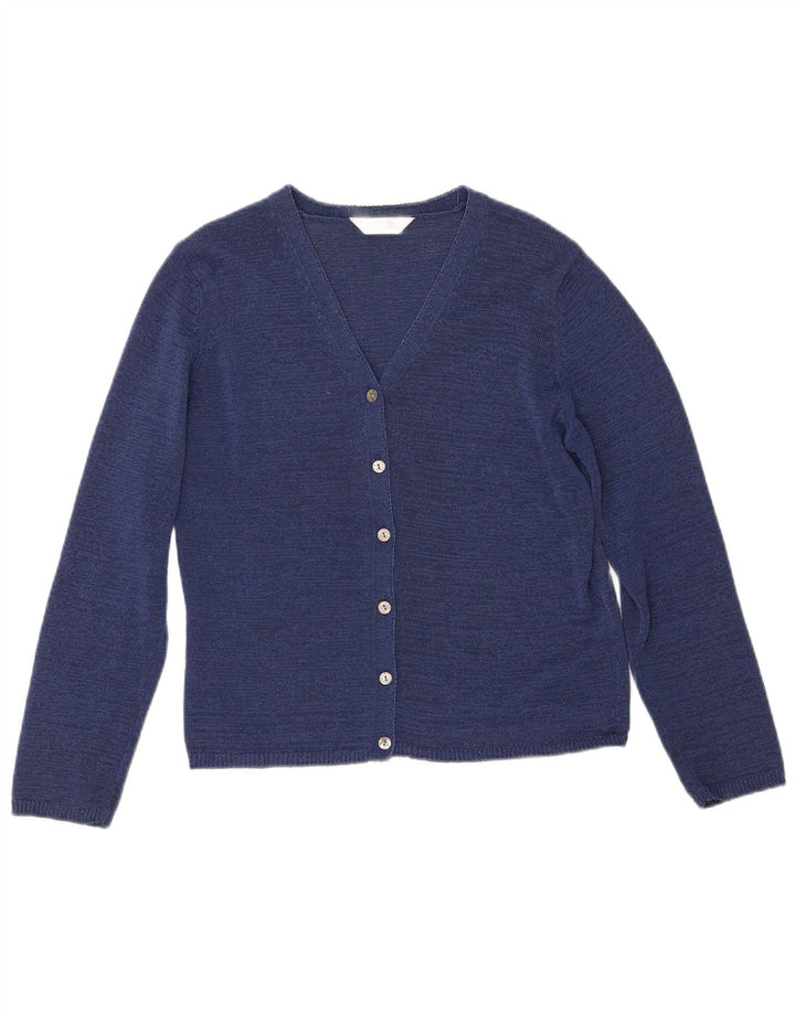 Suéter cardigã feminino Marks & Spencer Reino Unido 14 grande azul marinho