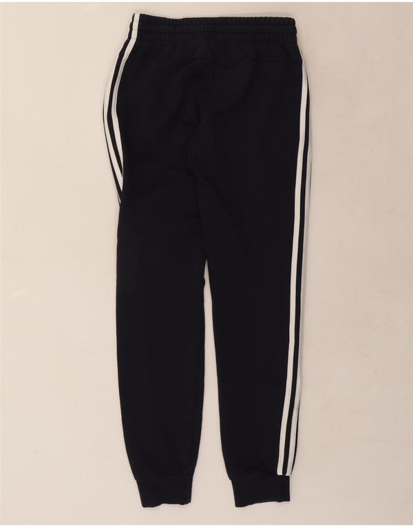 Calça de treino feminina Adidas Joggers UK 8/10 pequeno algodão azul marinho