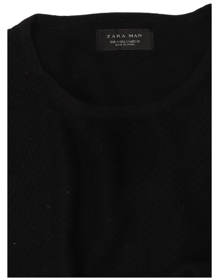 Zara Suéter masculino com gola redonda pequeno preto