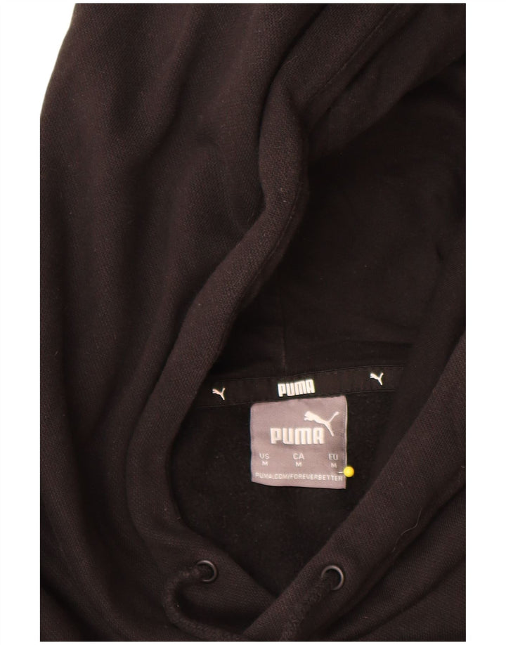 Puma masculino gráfico moletom com capuz médio algodão preto