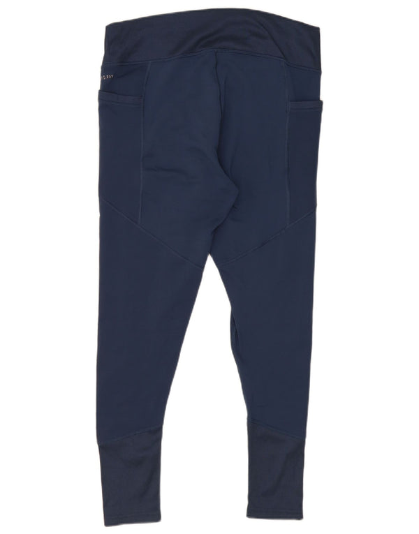 Leggings Adidas Aeroready Feminino UK 16/18 Grande Azul Marinho Poliéster