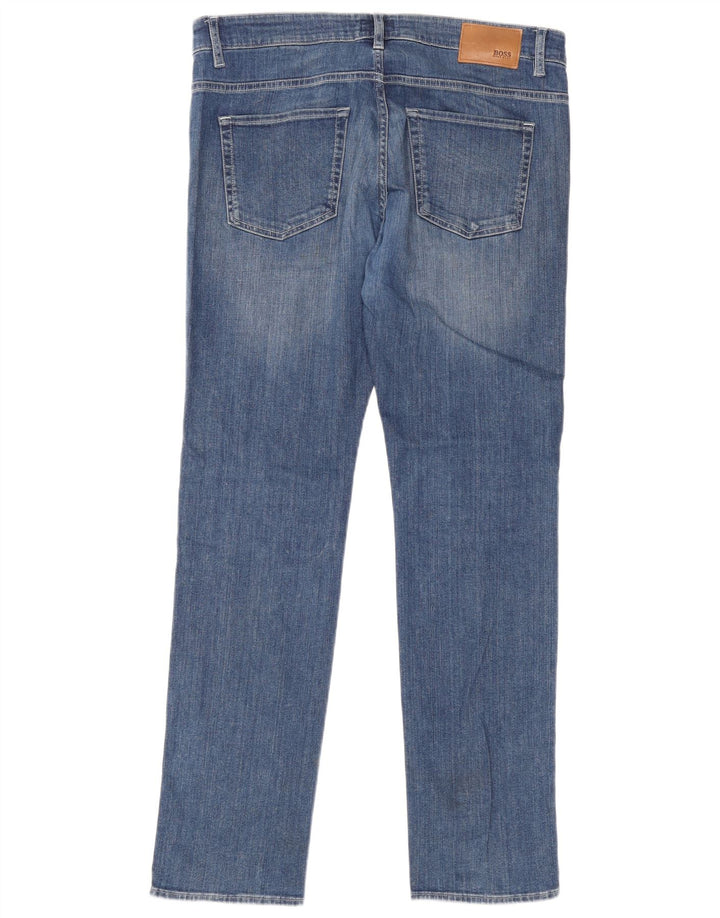Hugo Boss Masculino Slim Jeans W34 L32 Azul Algodão