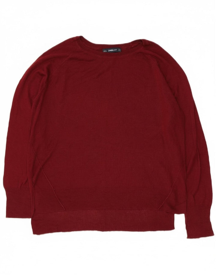 Suéter feminino Zara com gola canoa Reino Unido 14 médio marrom