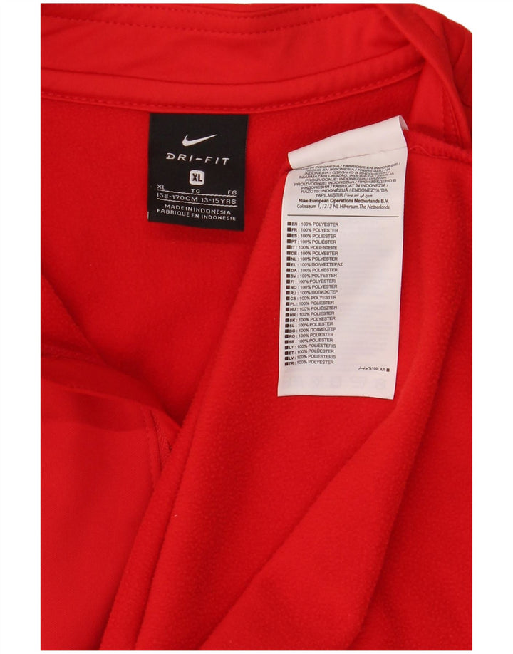 Nike Meninos Dri Fit Zip Neck Pullover Treino Top 13-14 Anos XL Vermelho