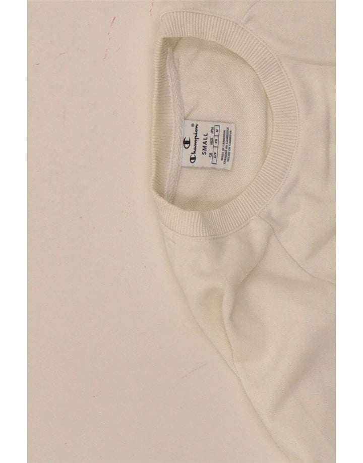 Campeão feminino oversized crop top gráfico manga comprida Reino Unido 10 pequeno branco