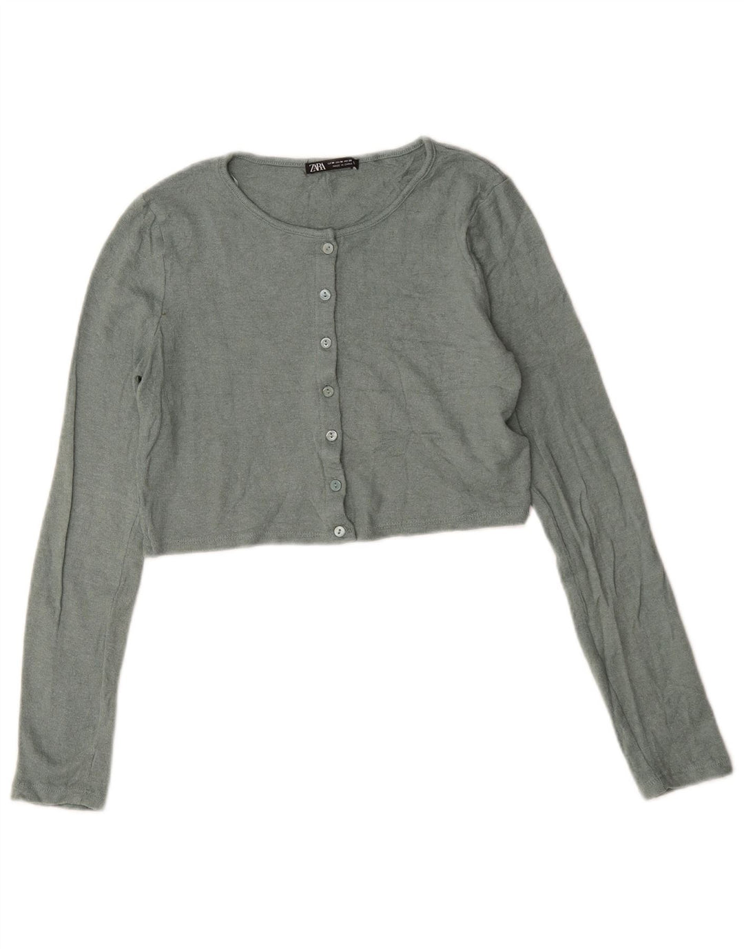 Suéter cardigã feminino Zara Reino Unido 12 viscose verde médio