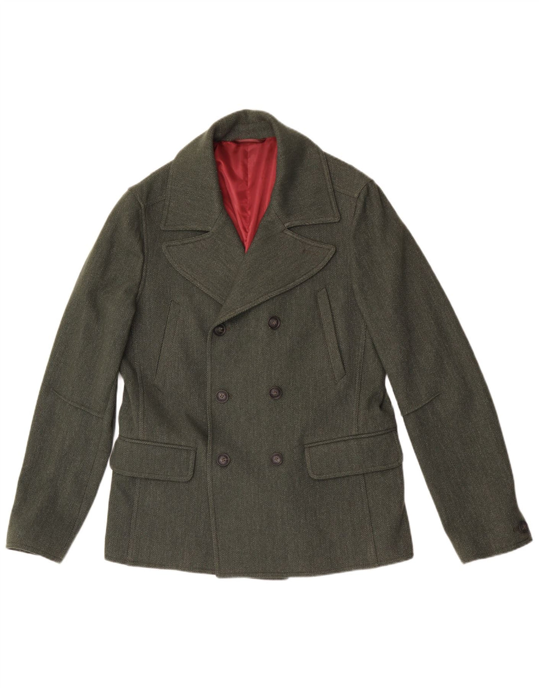 Liu Jo Casaco masculino ervilha Reino Unido 40 grande lã espinha de peixe verde