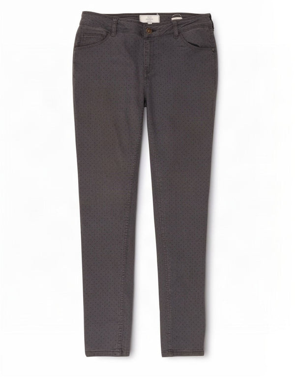 Calça jeans feminina Fat Face UK 12 médio W32 L28 algodão manchado cinza