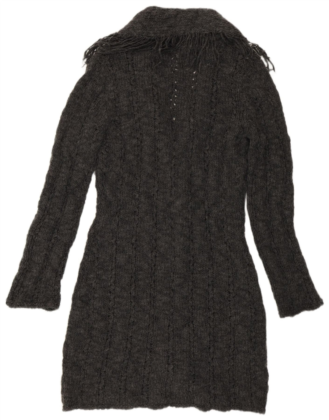 Suéter cardigã feminino Longline da Marks & Spencer Reino Unido 12 cinza médio acrílico