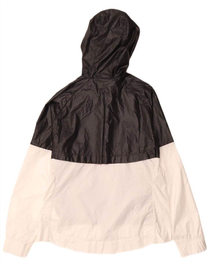 Jaqueta de chuva feminina Nike com capuz Reino Unido 16 grande preto colorblock poliéster