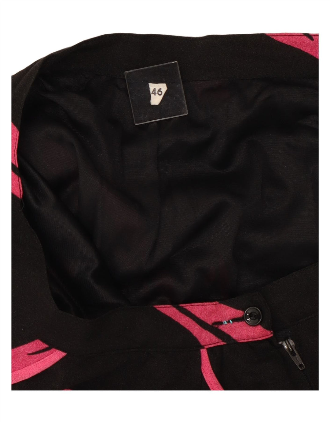 Saia feminina VINTAGE com padrão abstrato linha A IT 46 grande W32 preta