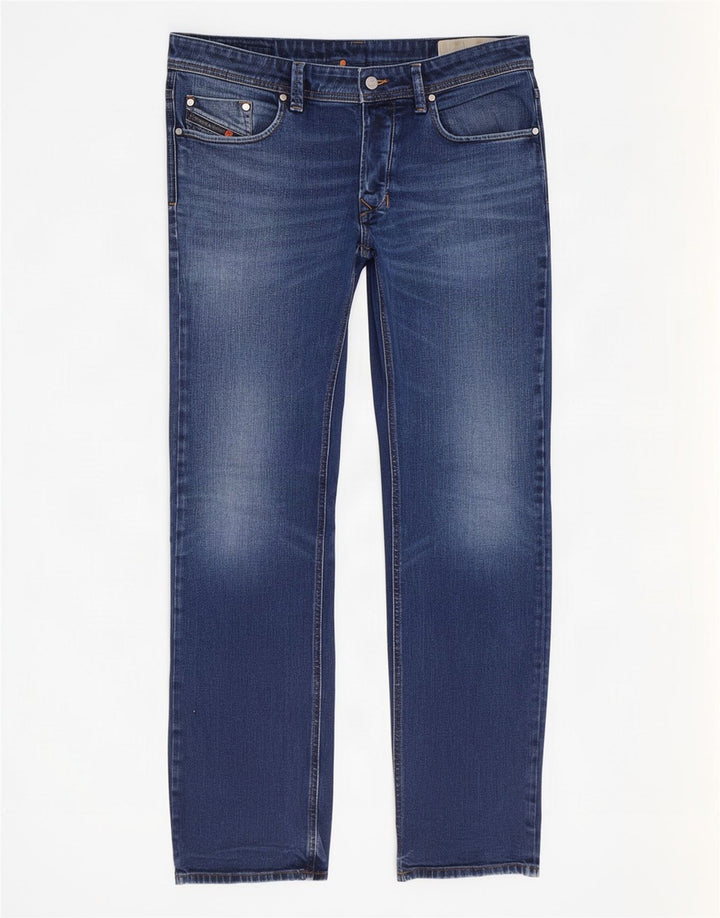 Diesel Mens Larkee Regular Straight Jeans W34 L32 Azul Algodão