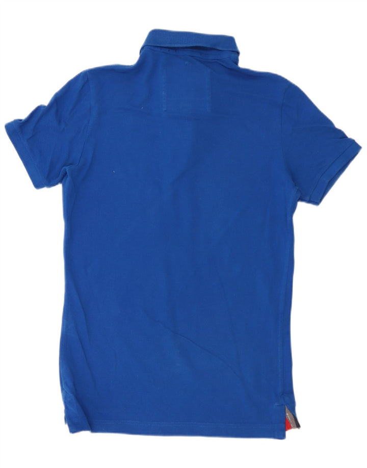 Camisa polo masculina Superdry algodão azul médio