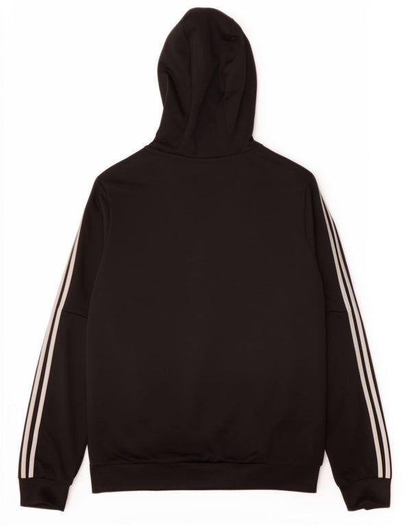 Suéter Adidas Boys Graphic Zip com capuz 11-12 anos preto poliéster