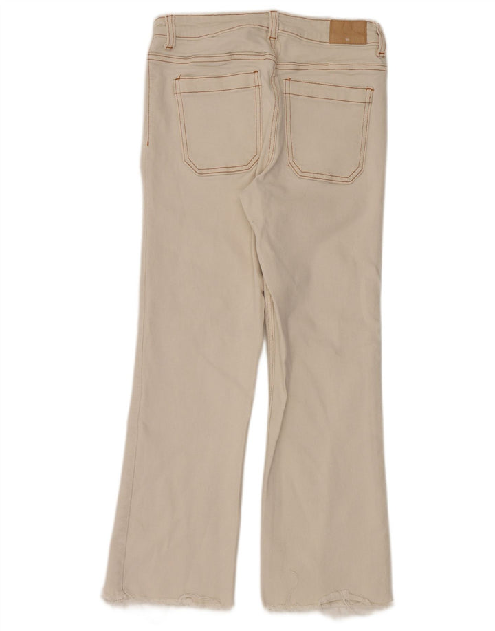 Calça jeans feminina Zara Bootcut W28 L26 algodão branco