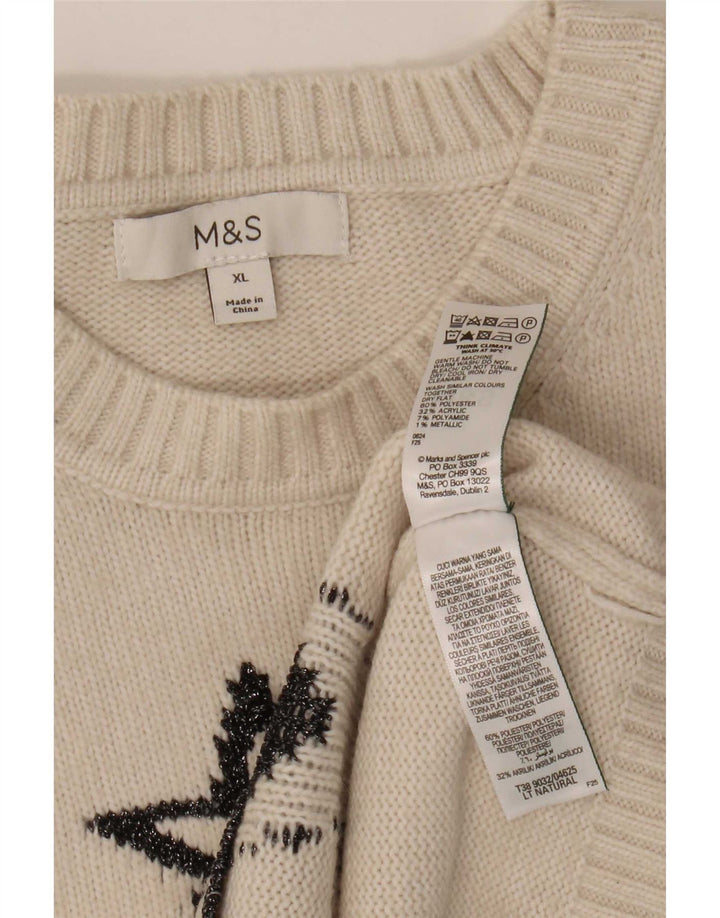 Suéter feminino Marks & Spencer com estampa abstrata e gola redonda Reino Unido 18 XL B