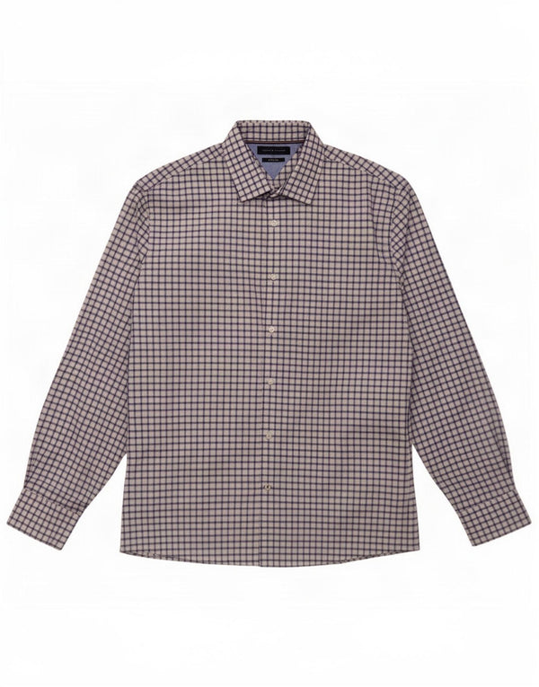 Camisa masculina Tommy Hilfiger tamanho 16 1/2 grande algodão xadrez branco
