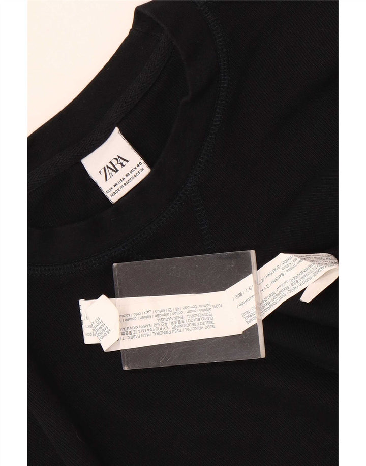 Zara Top masculino manga comprida médio algodão preto