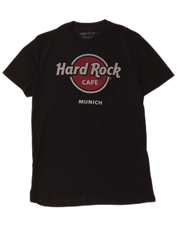Camiseta masculina Hard Rock Cafe Munich Graphic Top Médio Preto