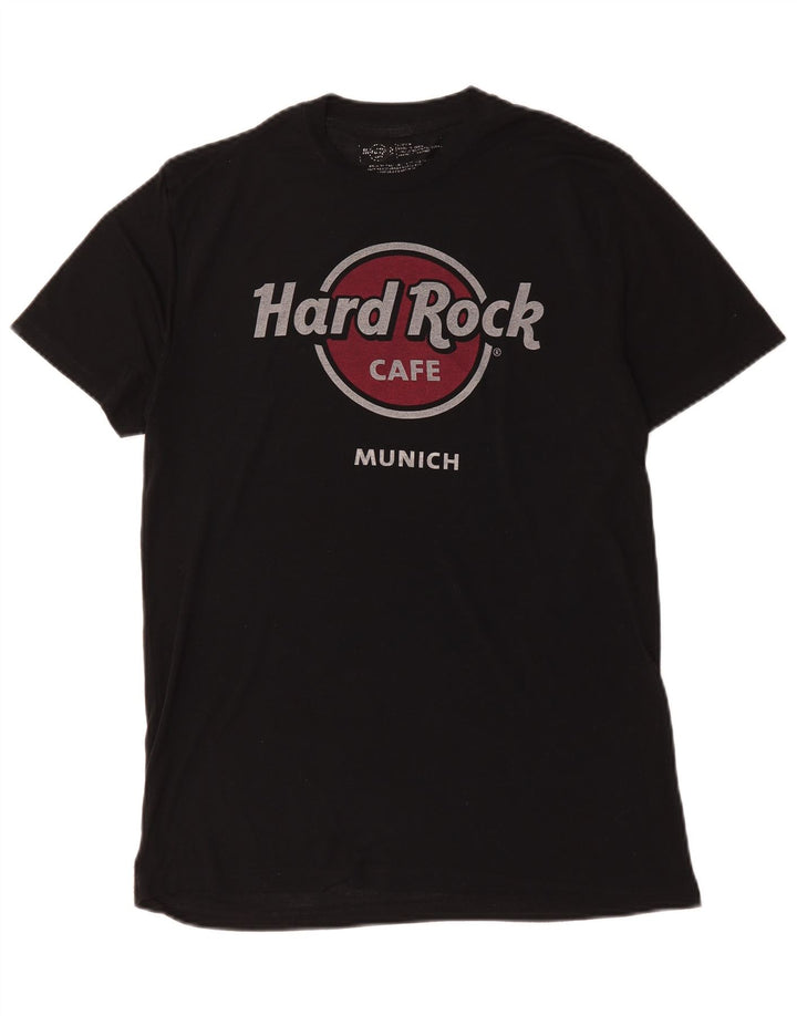 Camiseta masculina Hard Rock Cafe Munich Graphic Top Médio Preto