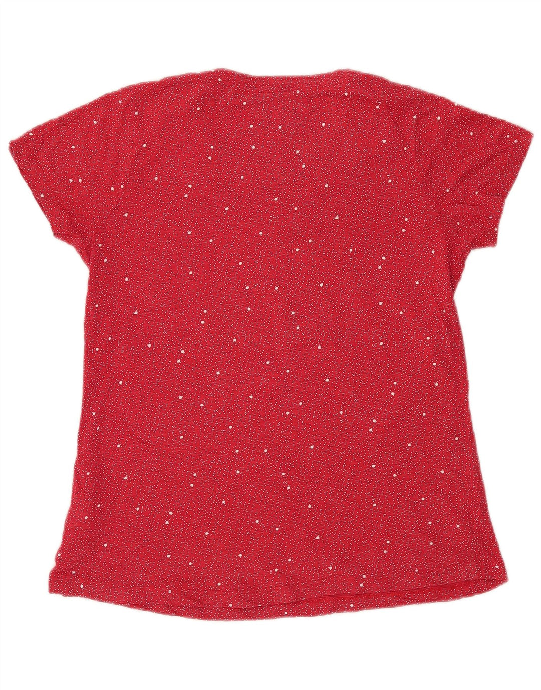 Camiseta feminina FAT FACE UK 10 algodão manchado vermelho pequeno