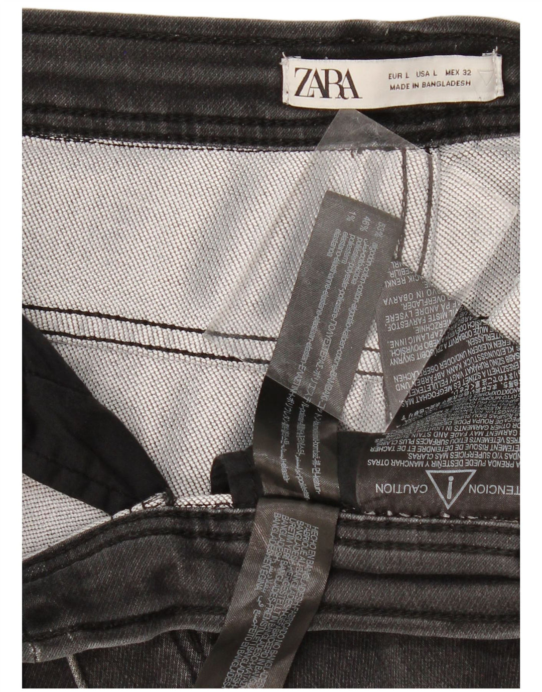 Shorts jeans feminino Zara grande W32 algodão cinza