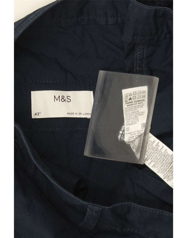 Shorts cargo masculino Marks & Spencer W42 2XL algodão azul marinho