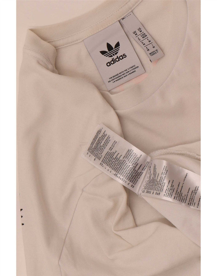 Adidas Mens Graphic T-Shirt Top Médio Algodão Branco