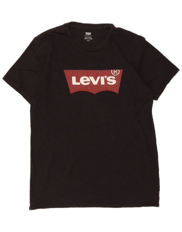 Camiseta gráfica masculina Levi's Top médio algodão preto