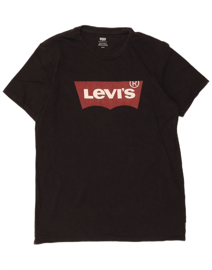 Camiseta gráfica masculina Levi's Top médio algodão preto