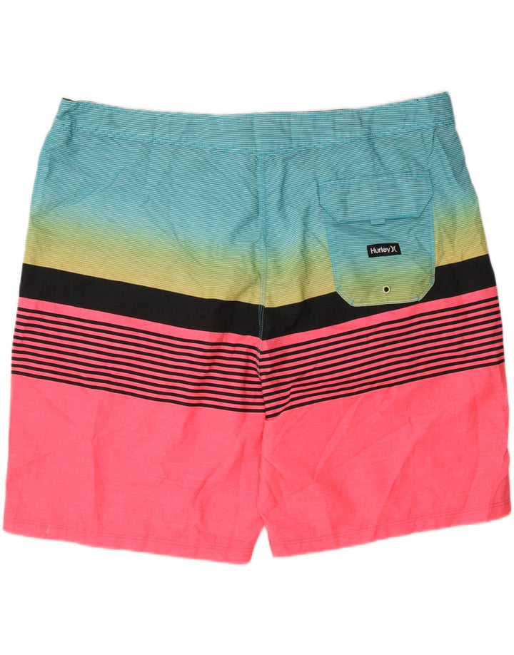 Shorts de natação masculino HURLEY XL listrado multicolorido