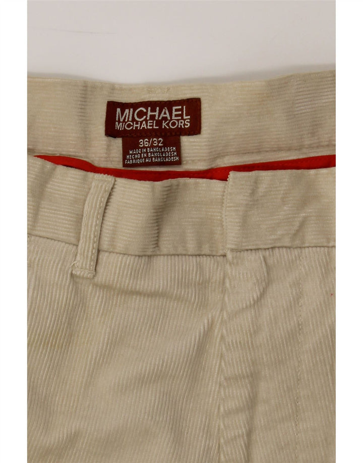 MICHAEL KORS Mens Straight Corduroy Trousers W36 L32 Beige Cotton Vintage Michael Kors and Second-Hand Michael Kors from Messina Hembry 