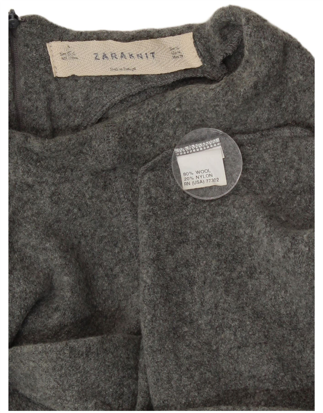 Zara Womens Vest Tank Top UK 14 Lã Cinza Médio