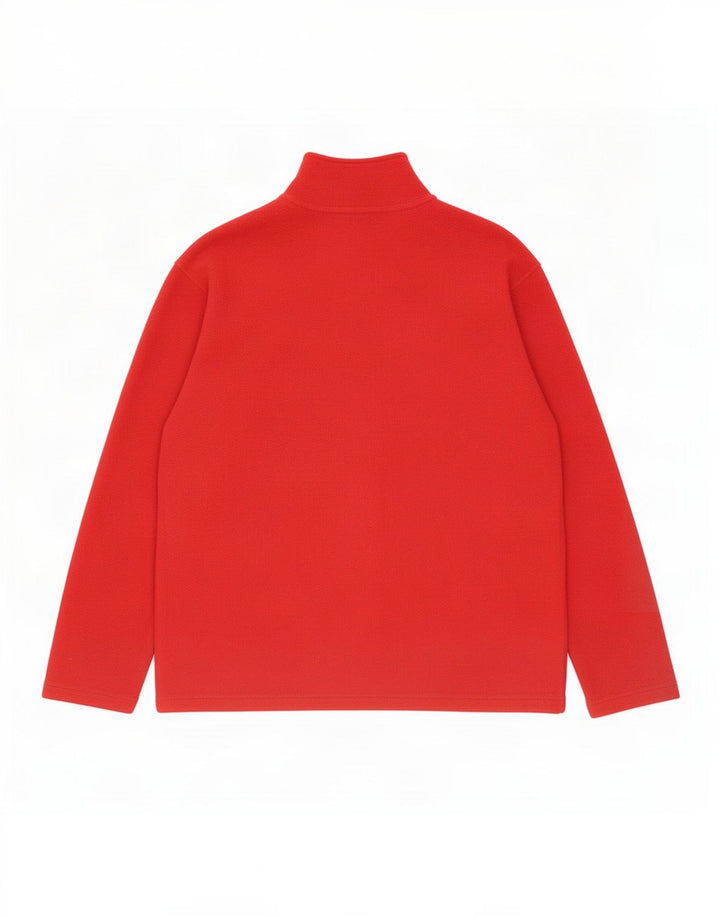 Suéter de lã masculino The North Face com zíper e gola grande poliéster vermelho