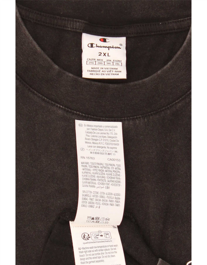 Camiseta masculina Champion Top 2XL algodão preto