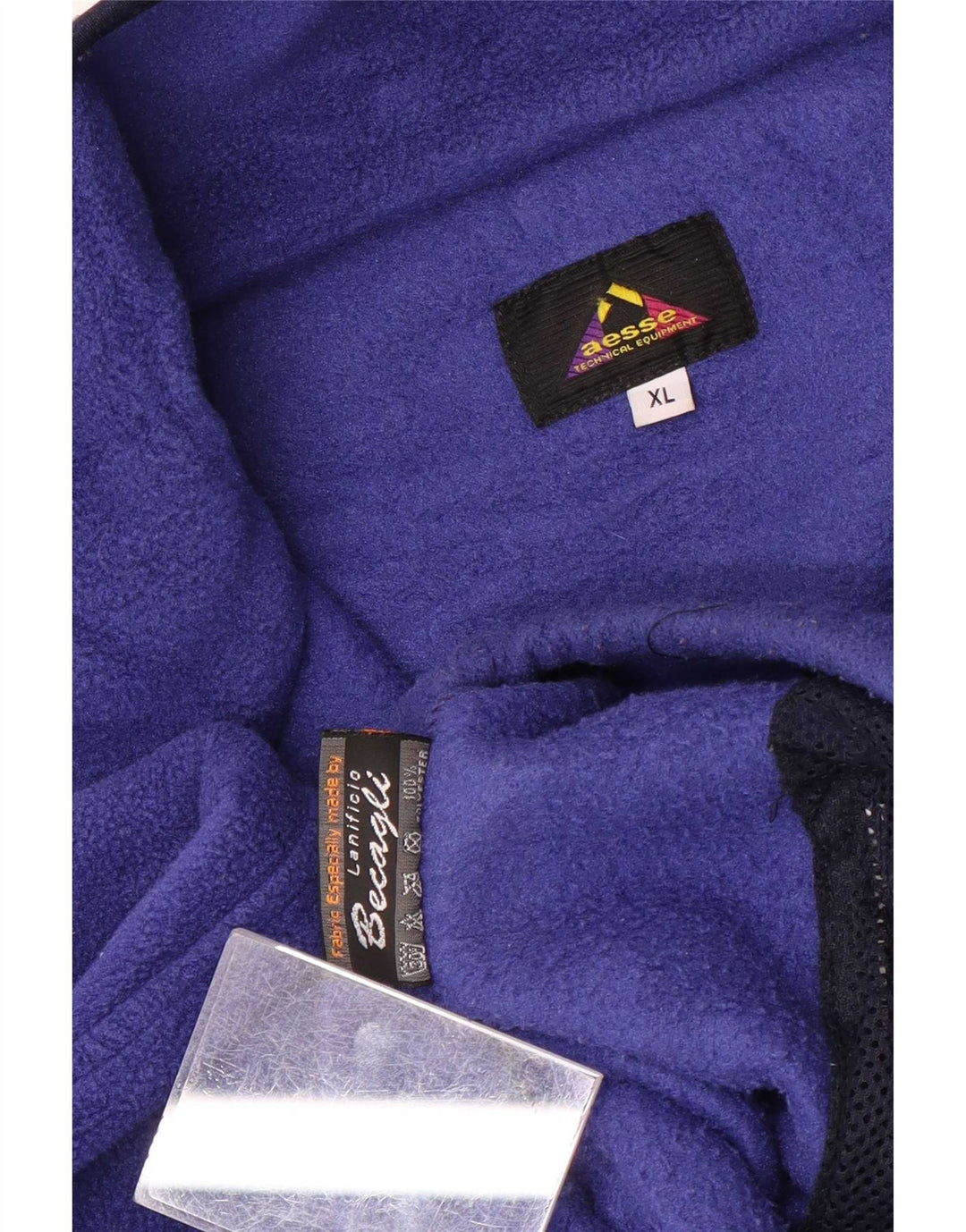 Suéter masculino Aesse de lã com zíper e gola XL azul poliéster