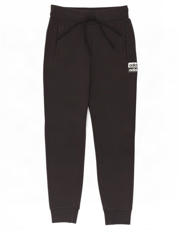 Adidas Womens Tracksuit Calças Joggers UK 10 Pequeno Algodão Preto