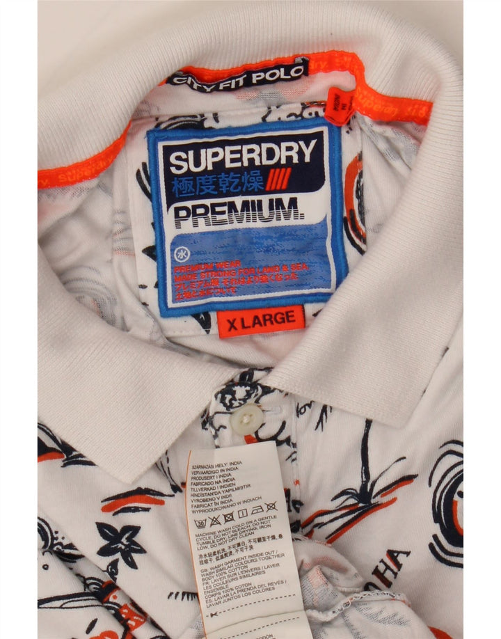 Camisa polo havaiana masculina Superdry XL algodão branco