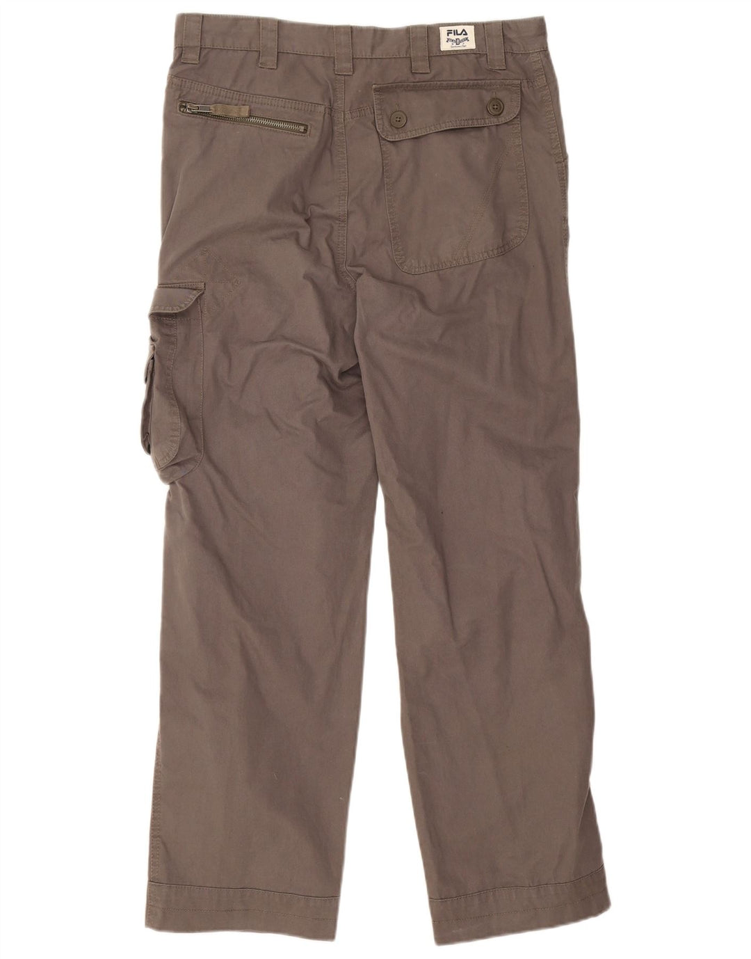 Fila Mens Straight Cargo Calças W32 L28 Algodão Marrom
