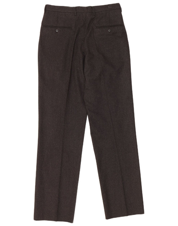 Calça de terno masculina vintage IT 48 médio W30 L33 lã cinza