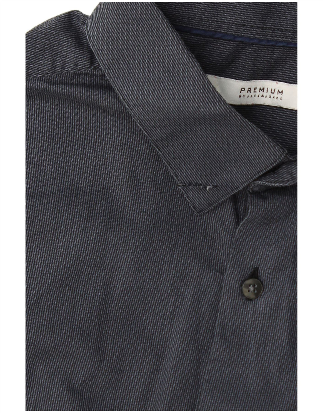 Camisa masculina Jack & Jones tamanho 42 grande algodão listrado cinza